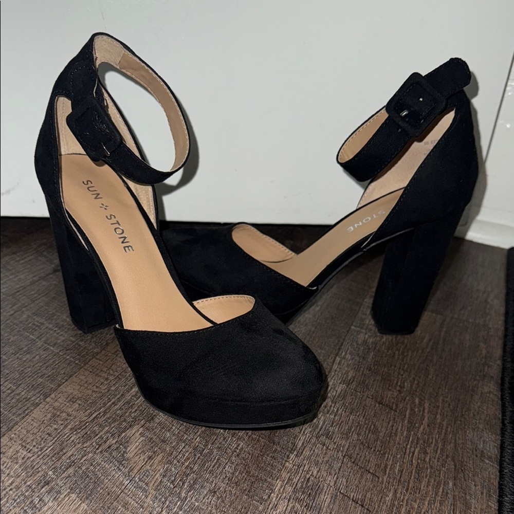Sun + Stone Black Women's Heels